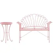 Beliani CAVINIA - Bistroset voor 2 - Roze - Metaal
