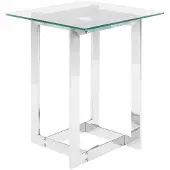Beliani CRYSTAL - Bijzettafel - Zilver - Glas