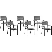 Beliani COMO - Tuinstoel set van 6 - Grijs - Kunsthout