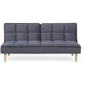 Beliani SILJAN - Slaapbank 3-zits - Donkergrijs - Polyester