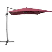 Beliani Zonnescherm 250 x 250 x 235 cm bordeaux / donkergrijs MONZA
