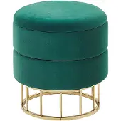 Beliani ELGIN - Poef - Groen - 37 cm - Fluweel