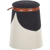 Beliani APACHE - Poef - Beige - 33 cm - Kunstlinnen