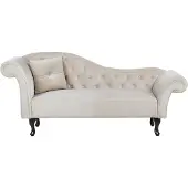 Beliani LATTES - Chaise longue - Beige - Linkerzijde - Fluweel