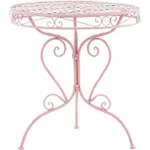 Beliani ALBINIA - Tuintafel - Roze - 70 x 70 cm - Metaal