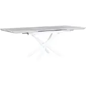 Beliani MOIRA - Uitschuifbare eettafel - Wit - 90 x 160/200 cm - MDF