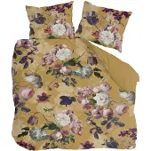 Byrklund Dekbedovertrek Flowers United Okergeel Katoen-140 x 200 / 220 cm | 1-Persoons