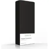 Romanette Topper Hoeslaken Zwart (Katoen)-80 x 200 cm
