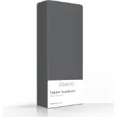 Romanette Topper Hoeslaken Antraciet (Katoen)-180 x 220 cm