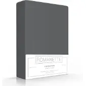 Romanette Hoeslaken Antraciet (Katoen)-140 x 200 cm