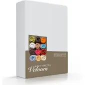 Romanette Badstof Velours Hoeslaken - licht grijs - 1 persoons - 80/90/100x200/220cm