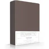 Romanette Hoeslaken Taupe (Katoen)-180 x 200 cm