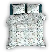 Satin d'or Dekbedovertrek Viola Mint Teal Satijn-140 x 200 / 220 cm | 1-Persoons