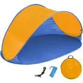 TecTake Pop up strandtent beach shelter blauw-oranje 401681