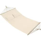 TecTake 2 persoons hangmat Eden berkenhout stokken Beige