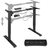 TecTake - elektrisch Zit Sta Bureau - Tafelframe Piotr zwart - verstelbaar - memory functie - 402999