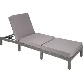 TecTake Wicker ligstoel grijs - Wicker- ligbed voor tuin - 402308