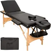 TecTake 3 zones mobiele massagetafel- Bekleding 3 cm + draagtas zwart
