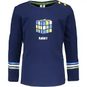 B.NOSY - Baby T-shirt - Multicolour kubus borduur - Maat 74