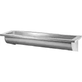 Delabie wasbak Canal, lengte 1200 mm, zonder overloop, afvoer links, materiaal: roestvast staal 1.4301