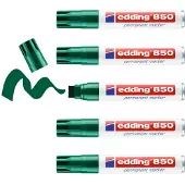 Edding 850 permanent marker, wigvormige punt 5-16 mm, groen, 5 stuks