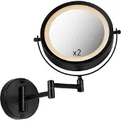 QAZQA Design badkamerspiegel zwart incl. LED verstelbaar IP44 - Vicino