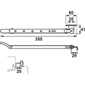Axa Raamuitzetter Habilis 2635 30cm Oh RVS+Zwart