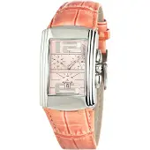 Chronotech Rechthoekige Roze Wijzerplaat Horloge Ct7018b02ac