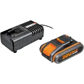 WORX Kit Batterij + Lader Powershare Wa3601 - Lithium-ion - 20v Max - 2,0ah - Oplaadbaar