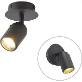 QAZQA Moderne badkamer spot zwart IP44 - Ducha