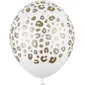 Party Deco - Ballonnen Wit opdruk Spots. (50 stuks)