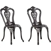 Beliani BOVINO - Tuinstoel set van 2 - Bruin - Aluminium