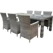 AVH-Collectie Capri Bergamo dining tuinset 240x100xH75 cm 7-delig wit