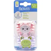 Dr. Browns Fopspeen Fase 1 0-6 Mnd Roze Grijs 2 Stuks