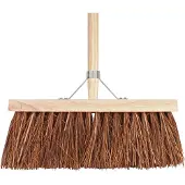 Talentools Bezem 37 cm breed natuurvezel haren 140 cm steel Talen Tools