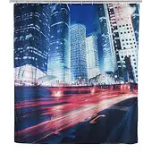Wenko douchegordijn | Downtown | 180 x 200 | Textiel | anti-schimmel | incl ringen