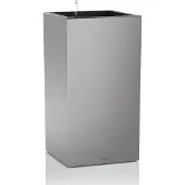 Lechuza CANTO Premium 40 high - Plantenbak - met uitneembare binnenbak - met bewateringssysteem - ALL-IN-ONE set met LECHUZA-PON - zilver metallic