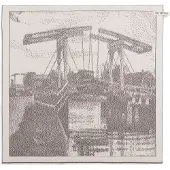 Knit Factory Brug Keukendoek - Ecru/Taupe - 50x50 cm