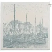 Knit Factory Haven Keukendoek - Ecru/Stone Green - 50x50 cm