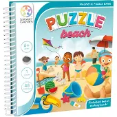 LÚdilo Puzzle Beach - Magnetisch Logisch Denkspel - 48 Educatieve Stranduitdagingen - Compact Reisspel & Solospel - Vanaf 6 Jaar