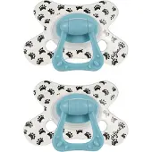 Difrax - Dental Fopspeen - 12+ Maanden - Witte Speen met Print - 2 st.