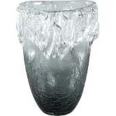 Ptmd Yula Grey glazen vaas bombey icicle S
