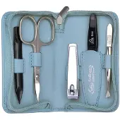 Erbe 5-delige manicure etui met ritssluiting turquoise (erbe9204)
