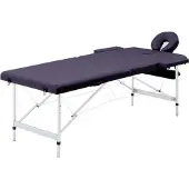 vidaXL Massagetafel inklapbaar 2 zones aluminum paars