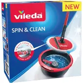Vileda Spin&Clean - Mopset - Altijd schoon pad - Plooibare kop in microvezels 2in1