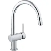 GROHE Minta keukenkraan met draaibare ronde uitloop en uittrekbare perlator chroom