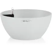 Lechuza CUBETO Stone 30 - Plantenbak - met uitneembare binnenbak - met bewateringssysteem - ALL-IN-ONE set met LECHUZA-PON - kwarts wit