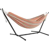 VIVERE Combo Sunbrella hangmat met standaard (280 cm) (Kleur: beige/zalmroze)