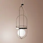 Fontana Arte Design hanglamp Setareh, dimbaar, chroom / zilver, Woon-/ Eetkamer, metaal, Design, hanglamp