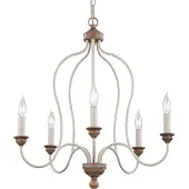 FEISS LED Kroonluchter | 5X E14 Max 40W | Dimbaar | Chalk Washed/Beachwood